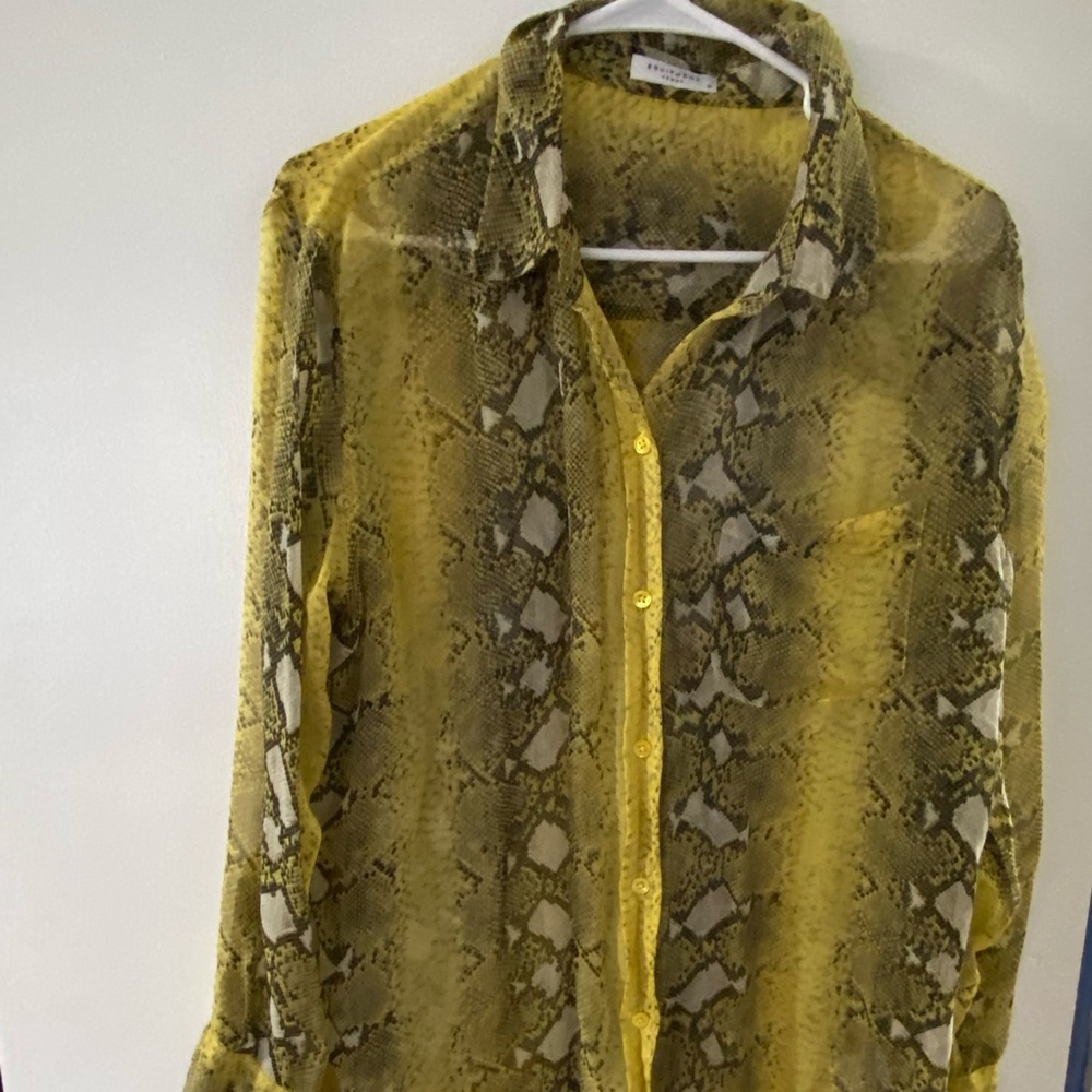 Equipment Femme - M- Snake Print - Sheer Blouse